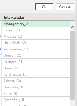 Combinar colunas a partir de um exemplo de resultado de dados intercalados no Power Query