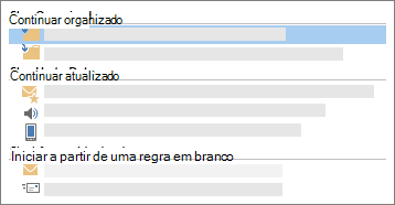 Captura de ecrã conceptual da funcionalidade Regras de E-mail