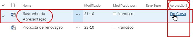 Clicar na ligação do estado do fluxo de trabalho