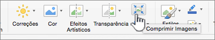 No separador Imagem, selecione Comprimir Imagens