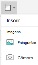 Selecione Inserir > Fotografias