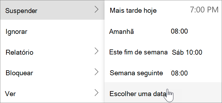 Utilizar o Snooze no novo Outlook para Windows