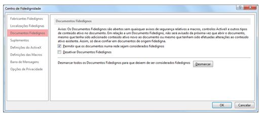 Área Documentos Fidedignos do Centro de Fidedignidade