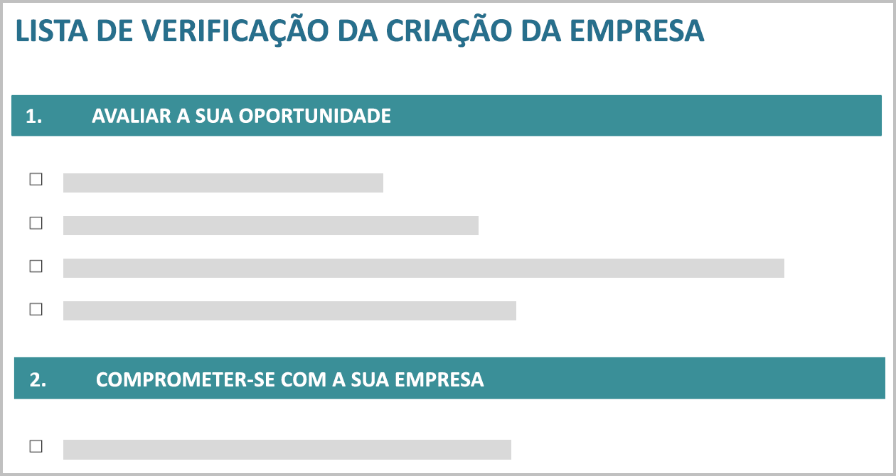 Imagem conceptual de uma lista de verificação