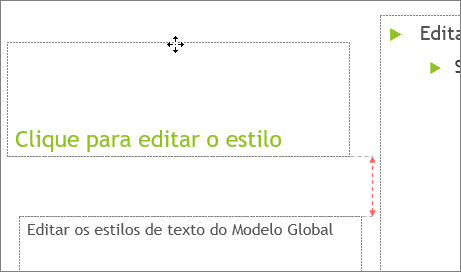 Mover um marcador de posição num diapositivo