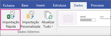 Separador Dados, botão Importação Rápida