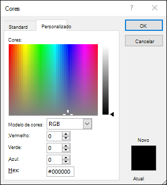 Seletor de Cores Personalizado do Excel Desktop