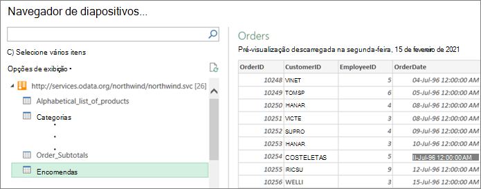 Pré-visualizar uma tabela relacionada no Navegador