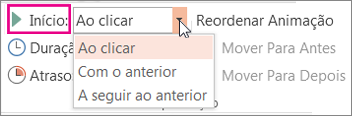 Definir a hora de início de uma animação