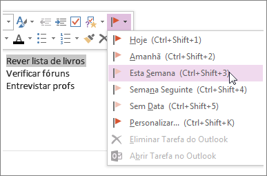 Pode criar uma tarefa que pode controlar no Outlook.