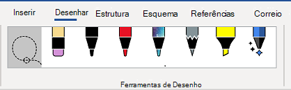 O separador Ferramentas de Desenho do friso do Word.