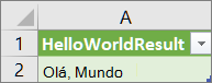 Resultados do OláMundo numahe de trabalho