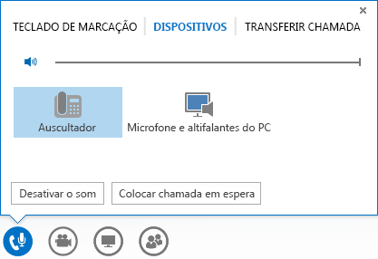 Captura de ecrã das opções de áudio