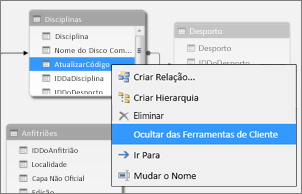 Ocultar uma coluna no PowerPivot