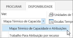 Selecione Mapa Térmico da Capacidade e Compromissos na lista Ver