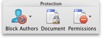 Separador Revisão do Word, grupo Proteção