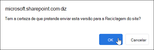 Eliminar o diálogo de confirmação da versão do ficheiro