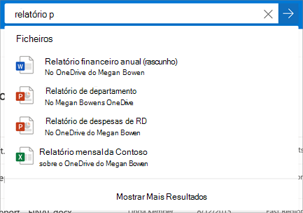 Procurar no OneDrive para Empresas