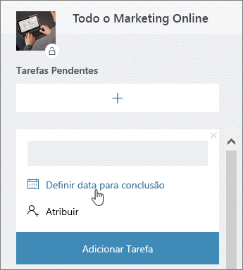 Definir data para a conclusão
