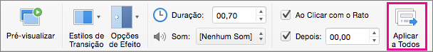 Botão Aplicar a todos no separador Transições