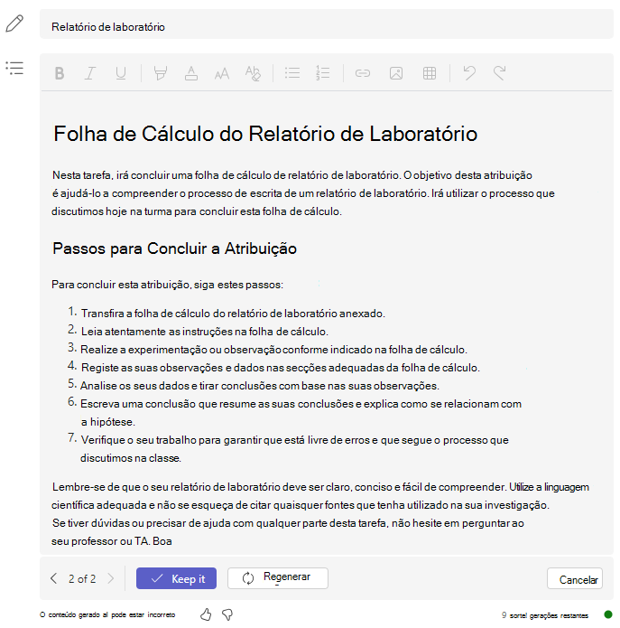 passos do relatório de laboratório