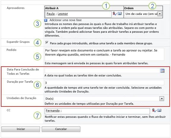 Formulário de iniciação