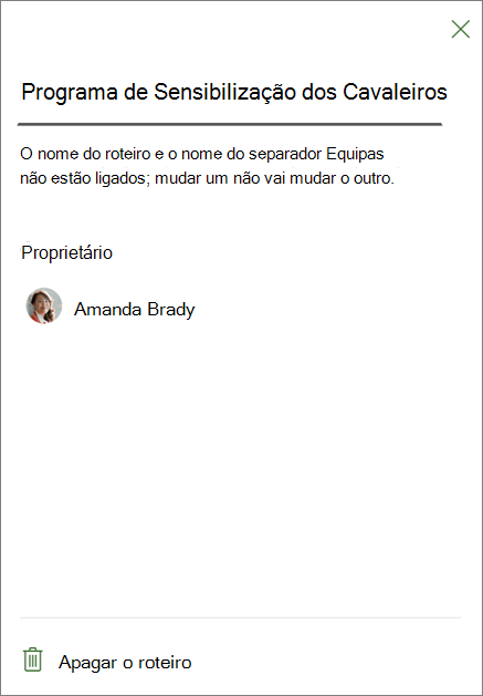 Captura de ecrã a mostrar as definições do separador Mapa de Objetivos, a realçar Eliminar mapa de objetivos na parte inferior