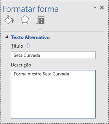 Caixa de diálogo de texto alternativo de uma forma mestre no Visio.