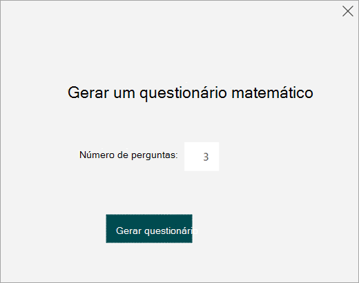 Introduza o número de perguntas para o questionário de exercícios.