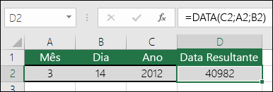 Exemplo 1 da função DATA