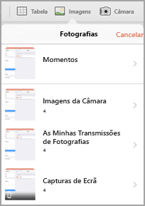 Menu Fotografias