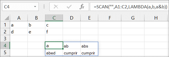 Segundo exemplo da função SCAN