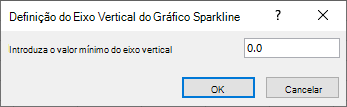 Introduza um valor mínimo para o eixo vertical na caixa de diálogo Definição do Eixo Vertical do Gráfico Sparkline.