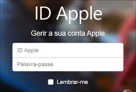 Inicie sessão com o seu nome de utilizador e palavra-passe do iCloud