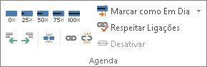 O grupo Agenda no separador Tarefa.