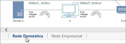 Separadores de página no canto inferior esquerdo