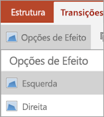Opções de efeito