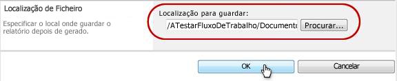 Clicar em OK para a localização para guardar o ficheiro
