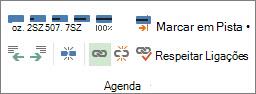 Botão da ligação no grupo Agenda do separador Tarefa