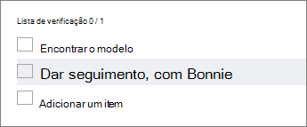 Adicionar um item numa lista de verificação