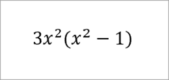 equação: 3x ao quadrado (x quadrado menos 1)