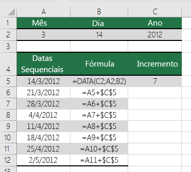 Aumentar ou diminuir uma data num determinado número de dias