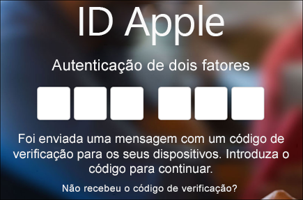 Introduza o seu código de autenticação de dois fatores