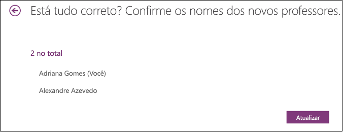 Reveja os professores assistentes que têm acesso ao seu Bloco de Notas Escolar.