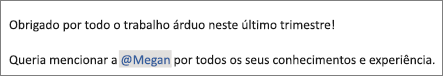 Pode optar por mostrar apenas o nome próprio de uma pessoa