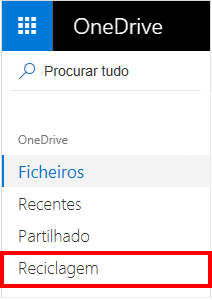 Seleção da Reciclagem no OneDrive