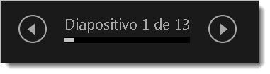 Vista do Apresentador - botões Anterior e Seguinte