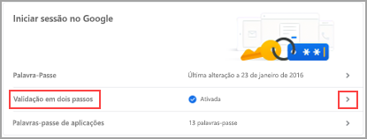 Iniciar sessão no Google