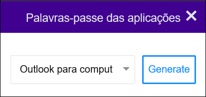 Selecionar Ambiente de Trabalho do Outlook e, em seguida, Gerar.