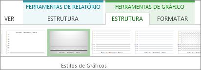 Grupo Estilos de Gráfico no separador Estrutura de Ferramentas do Gráfico